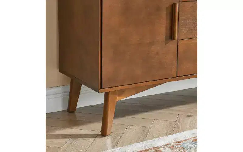 Madia in noce con 2 ante e 3 cassetti, stile Mid-Century Modern, 1 posto