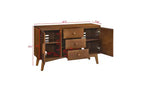 Madia in noce con 2 ante e 3 cassetti, stile Mid-Century Modern, 1 posto