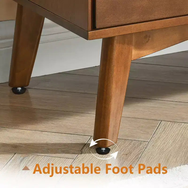 Madia in noce con 2 ante e 3 cassetti, stile Mid-Century Modern, 1 posto