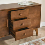 Madia in noce con 2 ante e 3 cassetti, stile Mid-Century Modern, 1 posto