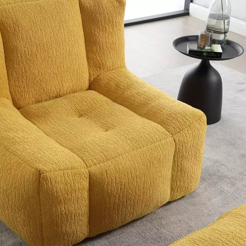 Poltrona a sacco rotonda grigia con memory foam – Pelliccia sintetica, Posto singolo
