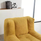 Poltrona a sacco rotonda grigia con memory foam – Pelliccia sintetica, Posto singolo