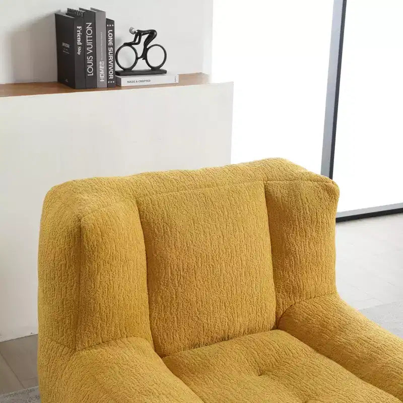Poltrona a sacco rotonda grigia con memory foam – Pelliccia sintetica, Posto singolo