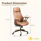 Beige / Marrone / Marrone Scuro / Grigio | Sedia da ufficio in tessuto scamosciato con schienale alto | 1 Posto