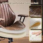 Beige / Marrone / Marrone Scuro / Grigio | Sedia da ufficio in tessuto scamosciato con schienale alto | 1 Posto