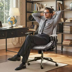 Beige / Marrone / Marrone Scuro / Grigio | Sedia da ufficio in tessuto scamosciato con schienale alto | 1 Posto