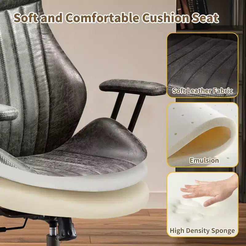 Beige / Marrone / Marrone Scuro / Grigio | Sedia da ufficio in tessuto scamosciato con schienale alto | 1 Posto