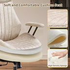 Beige / Marrone / Marrone Scuro / Grigio | Sedia da ufficio in tessuto scamosciato con schienale alto | 1 Posto
