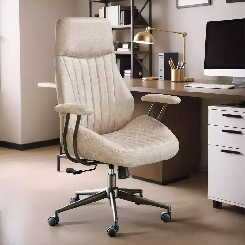 HOMLUX Modern Ergonomic Computer Office Chair High Back Suede Fabric Desk Chairs for Executive or Home Office