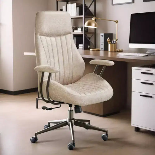 HOMLUX Modern Ergonomic Computer Office Chair High Back Suede Fabric Desk Chairs for Executive or Home Office