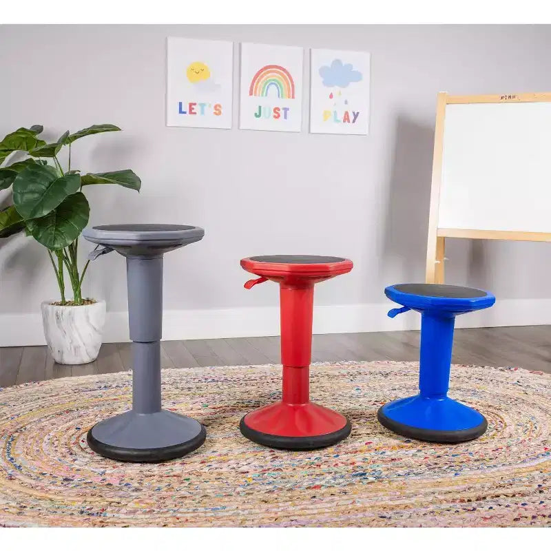 Sgabello oscillante regolabile – Nero/Blu/Grigio/Viola/Rosso | Senza schienale | Per 1 persona
