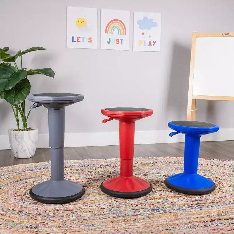 Sgabello oscillante regolabile – Nero/Blu/Grigio/Viola/Rosso | Senza schienale | Per 1 persona