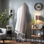 Specchio a figura intera a LED nero asimmetrico, da terra, 61x160 cm, 1 persona