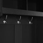 Appendiabiti da ingresso bianco minimalista con panca e mobile contenitore, 6 ganci, 1 persona